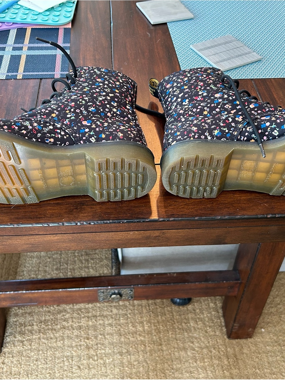 Dr. Martens Black Floral Lace-Up Boots - Picture 4 of 6
